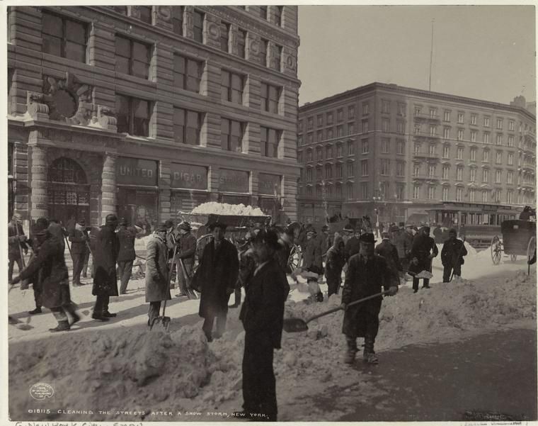Cleaning The Streets After A Snow Storm. 1905.